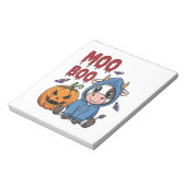 Boo Halloween Spooky Ghost Cow Notizblock (Rotiert)