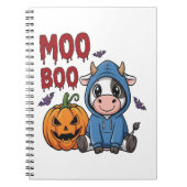 Boo Halloween Spooky Ghost Cow Notizblock (Vorderseite)