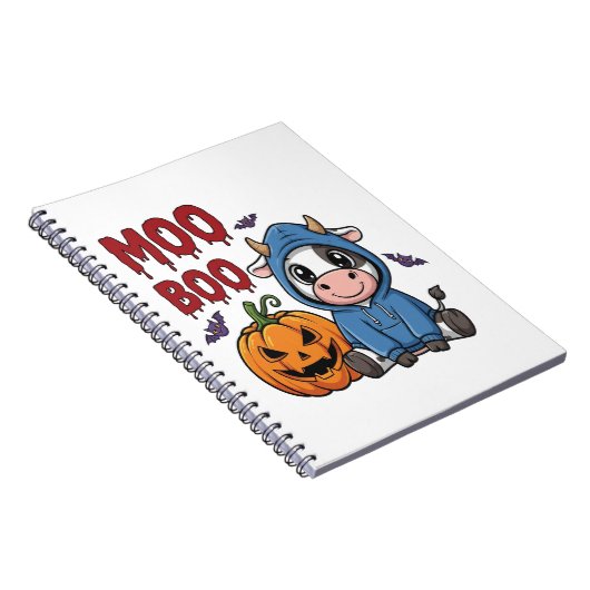 Boo Halloween Spooky Ghost Cow Notizblock (Rechte Seite)