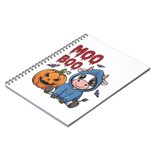 Boo Halloween Spooky Ghost Cow Notizblock (Linke Seite)