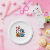 Boo Halloween Spooky Ghost Cow Pappteller (Party)