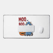 Boo Halloween Spooky Ghost Cow Schreibtischunterlage (Tastatur & Maus)