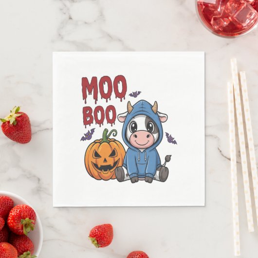 Boo Halloween Spooky Ghost Cow Serviette (Beispiel)