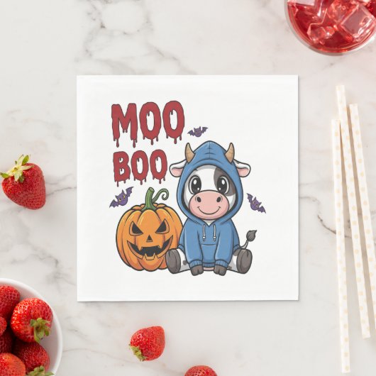 Boo Halloween Spooky Ghost Cow Serviette (Beispiel)