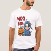 Boo Halloween Spooky Ghost Cow T-Shirt (Vorderseite)