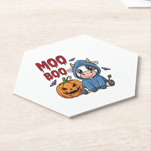 Boo Halloween Spooky Ghost Cow Untersetzer (angewinkelt)