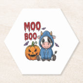 Boo Halloween Spooky Ghost Cow Untersetzer (Vorderseite)