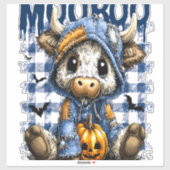 Boo Halloween Spooky Highland Cow Aufkleber (Blatt)