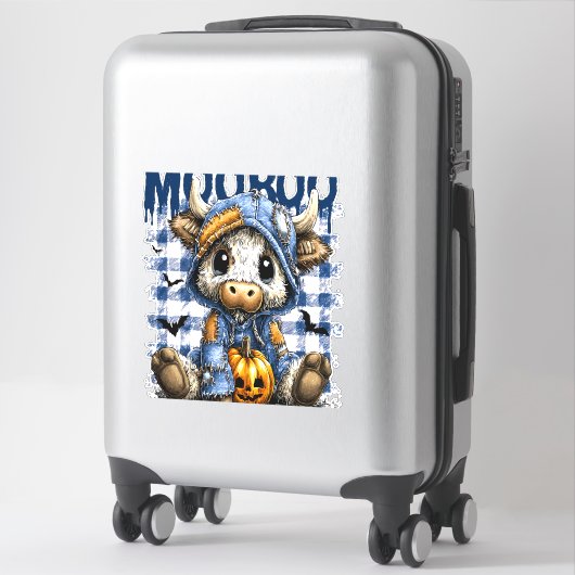 Boo Halloween Spooky Highland Cow Aufkleber (Koffer)