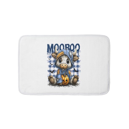 Boo Halloween Spooky Highland Cow Badematte (Vorderseite)
