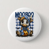 Boo Halloween Spooky Highland Cow Button (Vorderseite)