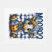 Boo Halloween Spooky Highland Cow Fleecedecke (Vorderseite (Horizontal))