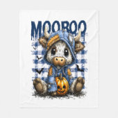 Boo Halloween Spooky Highland Cow Fleecedecke (Vorderseite)