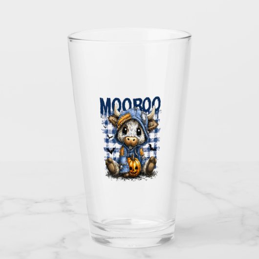 Boo Halloween Spooky Highland Cow Glas (Vorderseite)