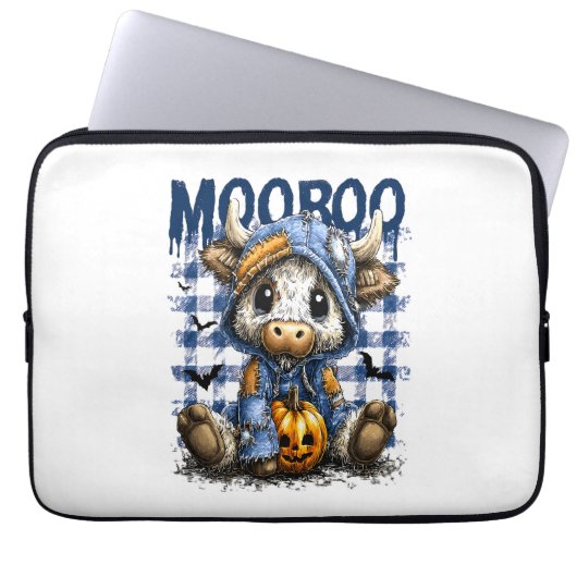 Boo Halloween Spooky Highland Cow Laptopschutzhülle (Vorderseite)