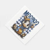 Boo Halloween Spooky Highland Cow Serviette (Ecke)