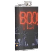 Boo Halloween Spooky Night Graveyard Pumpkin Flachmann (Rechts)