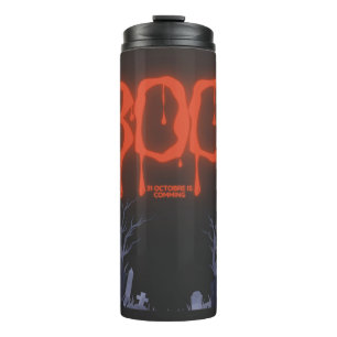 Boo Halloween Spooky Night Graveyard Pumpkin Shirt Thermosbecher