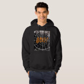 Boo! Halloween Spooky Spiderweb Pattern Monochrome Hoodie (Vorne ganz)