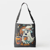 Boo! Halloween - Spuk Ereignisse Orange Black Tragetaschen Mit Langen Trägern (Rückseite)