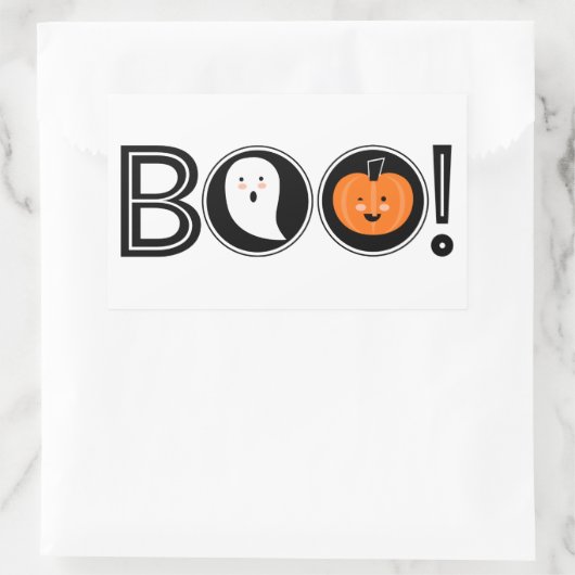 Boo! Halloween-Sticker Rechteckiger Aufkleber (Tasche)