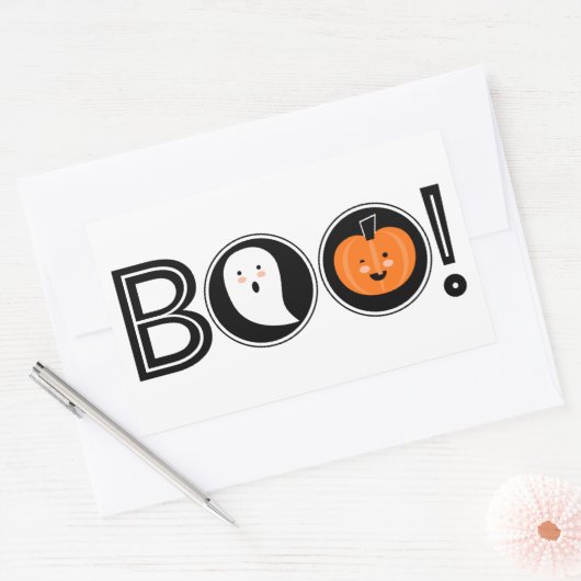 Boo! Halloween-Sticker Rechteckiger Aufkleber (Umschlag)