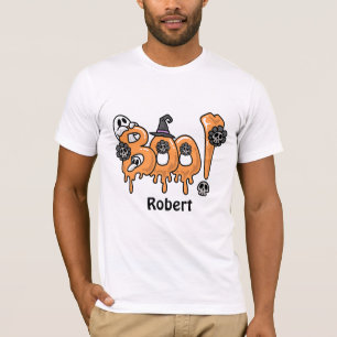 Boo Halloween süßer Geist Personalisierter Name T-Shirt
