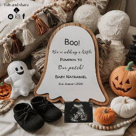 Boo Halloween thematische niedliche Schwangerschaf Einladung