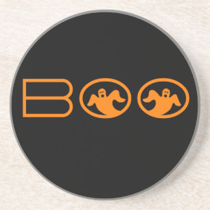 Boo Halloween Untersetzer, Schwarz und Orange Sandstein Untersetzer