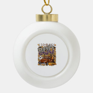 Boo Halloween Vintage LKW Geist Kürbisse Leopard Keramik Kugel-Ornament