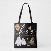 Boo Halloween Wasserfarbe Trick oder Schwarz behan Tasche (Vorderseite)