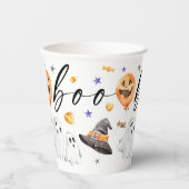 Boo Halloween Watercolor Party Pappbecher (Vorderseite)