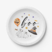Boo Halloween Watercolor Party Pappteller (Vorderseite)