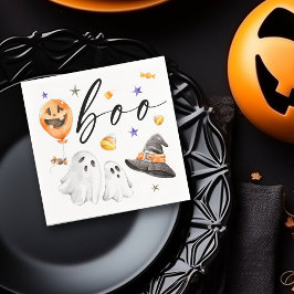 Boo Halloween Watercolor Party Serviette