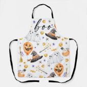 Boo Halloween Watercolor Schürze (Vorderseite)