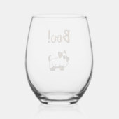 Boo Halloween Weinglas Ohne Stiel (Rückseite)