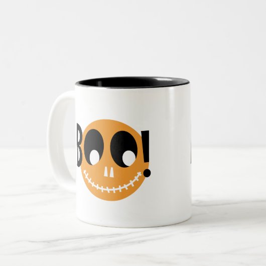 Boo Halloween Zweifarbige Tasse (Vorderseite Links)