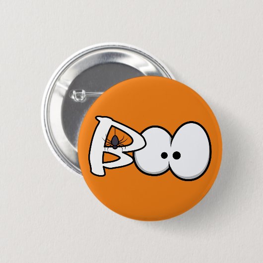 Boo-Halloweenspinne u. -augen Button (Vorne & Hinten)