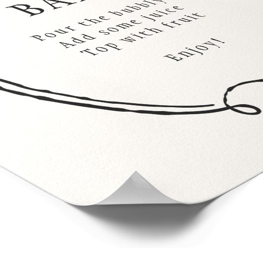 Boo Hand Drawn Halloween Mimosa Bar Poster (Ecke)