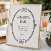 Boo Hand Drawn Halloween Mimosa Bar Poster