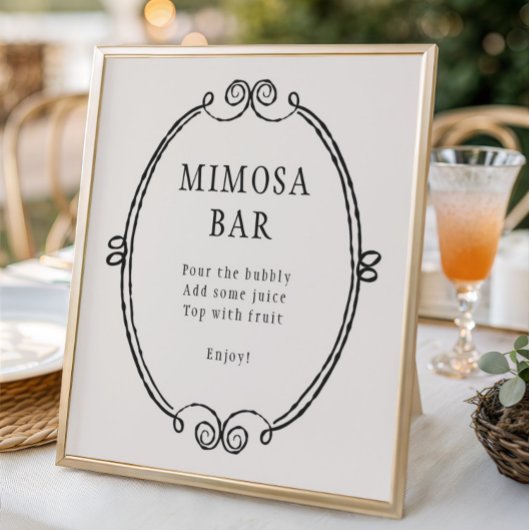 Boo Hand Drawn Halloween Mimosa Bar Poster