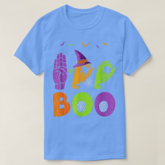 Boo Hands American Sign Language Pride ASL Funny H T-Shirt (Design vorne)