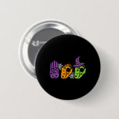Boo Hands American Sign Language Pride Asl Hallowe Button (Vorne & Hinten)