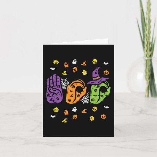 Boo Hands American Sign Language Pride ASL Hallowe Karte (Vorderseite)