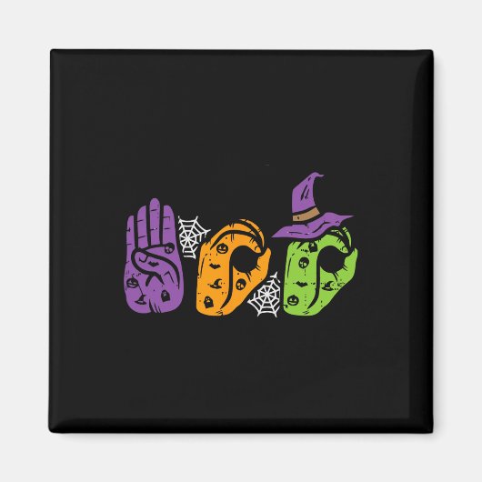 Boo Hands American Sign Language Pride Asl Hallowe Magnet (Vorne)