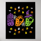 Boo Hands American Sign Language Pride Asl Hallowe Poster (Vorne)