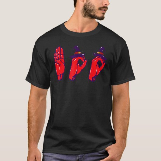 Boo Hands American Sign Language Pride ASL Hallowe T-Shirt (Vorderseite)