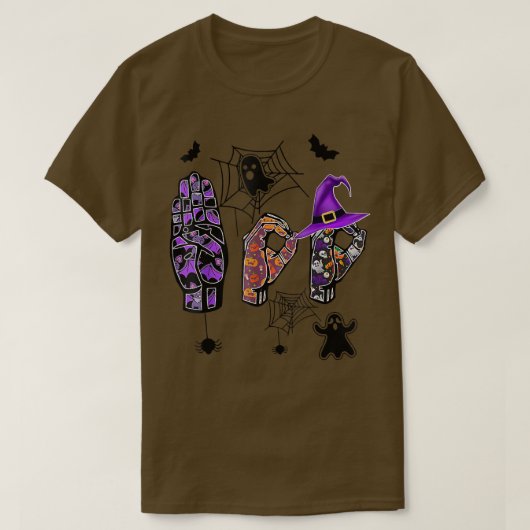 Boo Hands American Sign Language Pride ASL Hallowe T-Shirt (Design vorne)
