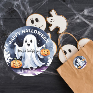 Boo! Happy Ghost Halloween Aufkleber