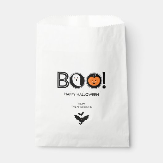 Boo! Happy Halloween Favor Bags Geschenktütchen (Vorderseite)